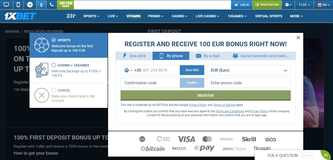 1xbet Registration Ghana Guide ≡ Sign Up Bonus 130€ • Login 1xbet 1308